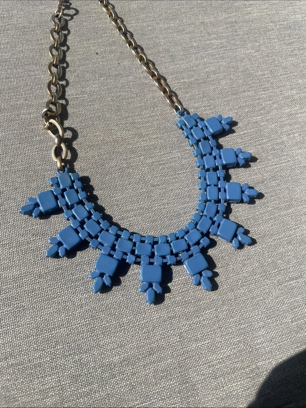J. Crew Blue and Gold Statement Necklace